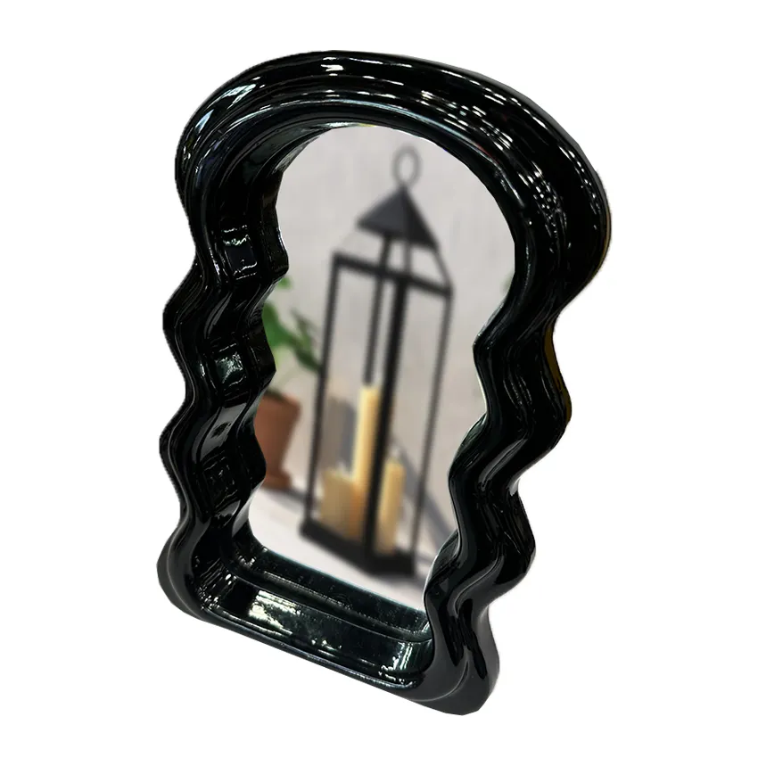 Cornice In resina di nuovo stile specchio lucido laccato al centro specchio In legno nero cornice per foto