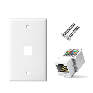 1 cổng mèo 6 Ethernet tấm Tường nữ để nữ RJ45 Keystone Coupler Tương thích với Cat6 CAT5E Ethernet Plug-in ổ cắm tường - Product Image 1