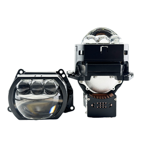 Süper parlak 80w Led kare Lens projektör 3 inç Bi Led projektör Lens lazer Bi led projektör sarı ışık sis farları - Product Image 2