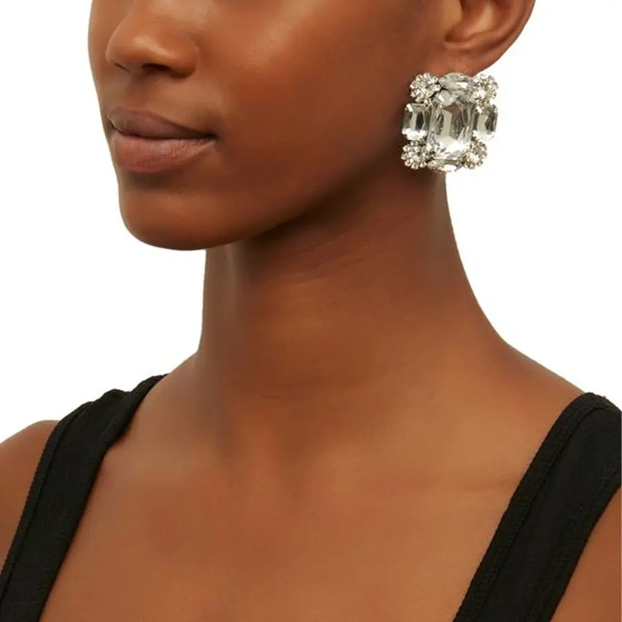 Stonefans strass semplici orecchini quadrati grandi in cristallo personalizzato orecchini da sposa accessori gioielli di moda