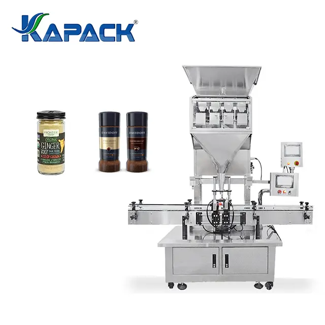 آلة تعبئة الحبيبات بوزن بأربعة رؤوس من KAPACK ، استثمار جديد ، آلة تعبئة حبوب القهوة