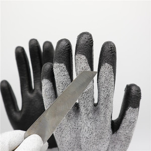 Sicherheits handschuhe 13G עמיד PU מצופה HPPE כפפות רמת 5 לחתוך עמיד בטיחות כפפות