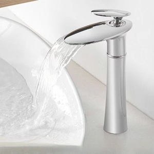 Hiện Đại Duy nhất-lỗ gắn Trắng Brass lưu vực vòi gốm van thác nước phòng tắm tàu chìm Mixer tap lạnh nước nóng - Product Image 6