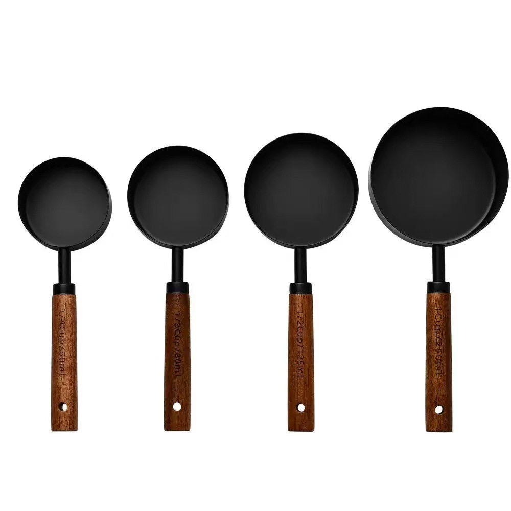 Lot de 4 tasses à mesurer noires