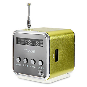 נייד TD-V26 מיני דיגיטלי LCD מוסיקה נגן רמקול רדיו FM USB TF כרטיס <span class=keywords><strong>MP3</strong></span> נגן קול תיבת רמקולים עם מיקרופון
