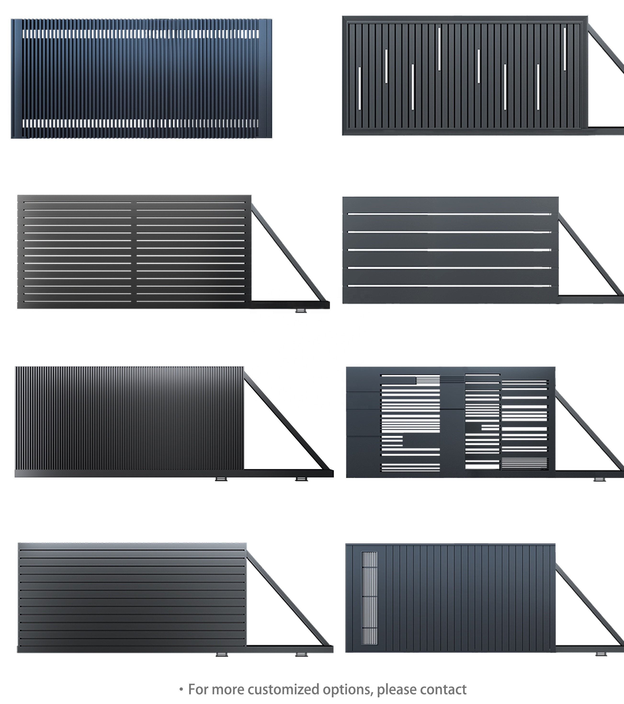 Portails coulissants automatiques sans rail en aluminium