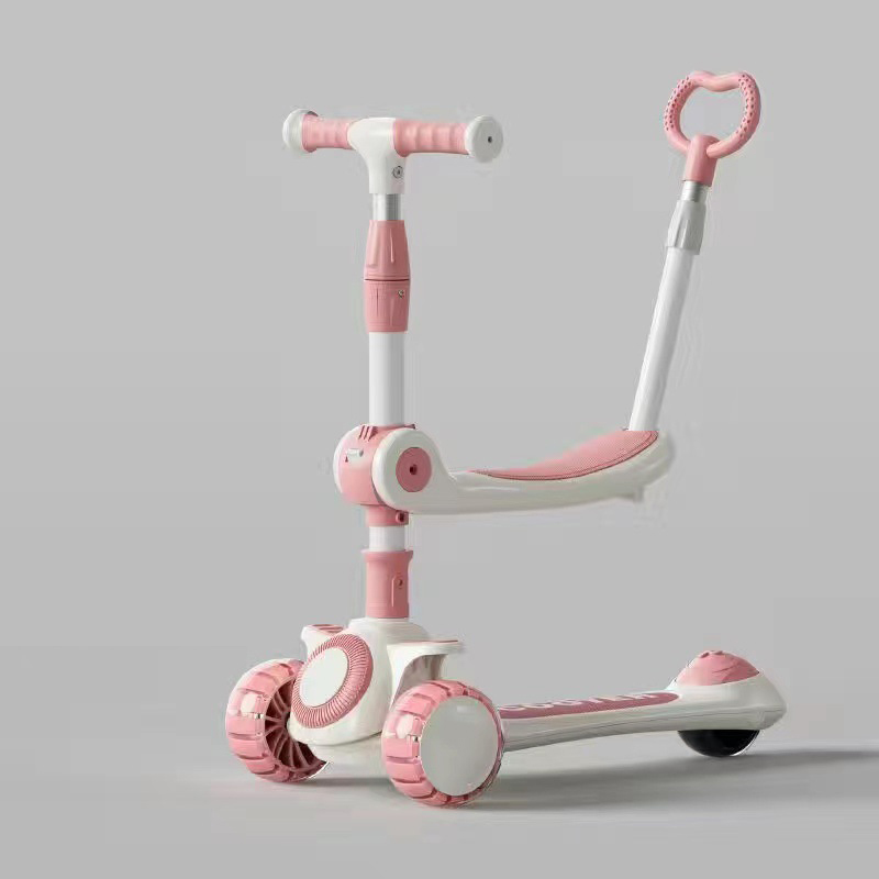 5cm Rueda/Luz/Música/Silla/Empujador/Rueda 360 ° Rosa