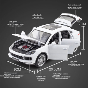 ダイキャストおもちゃモデルカー1:24音と光のプルバックドアが開いたPosch Cayenneは、金属製の車モデルのおもちゃを収集します - Product Image 5