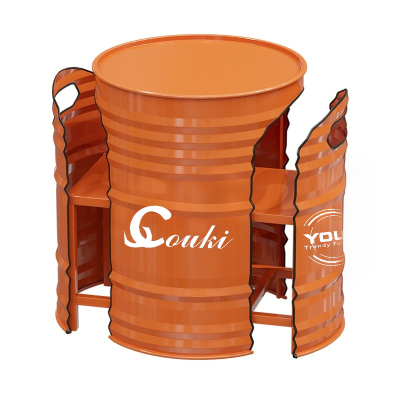 One table and two chairs