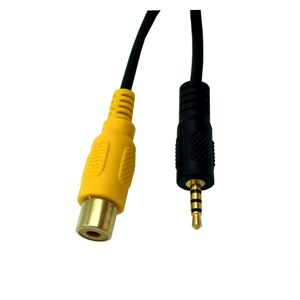 镀金AV-in Aux 2.5毫米TRRS公插头到RCA母音频适配器转换器线0.3m，用于GPS平板电脑行车记录仪DVR备用C - Product Image 5