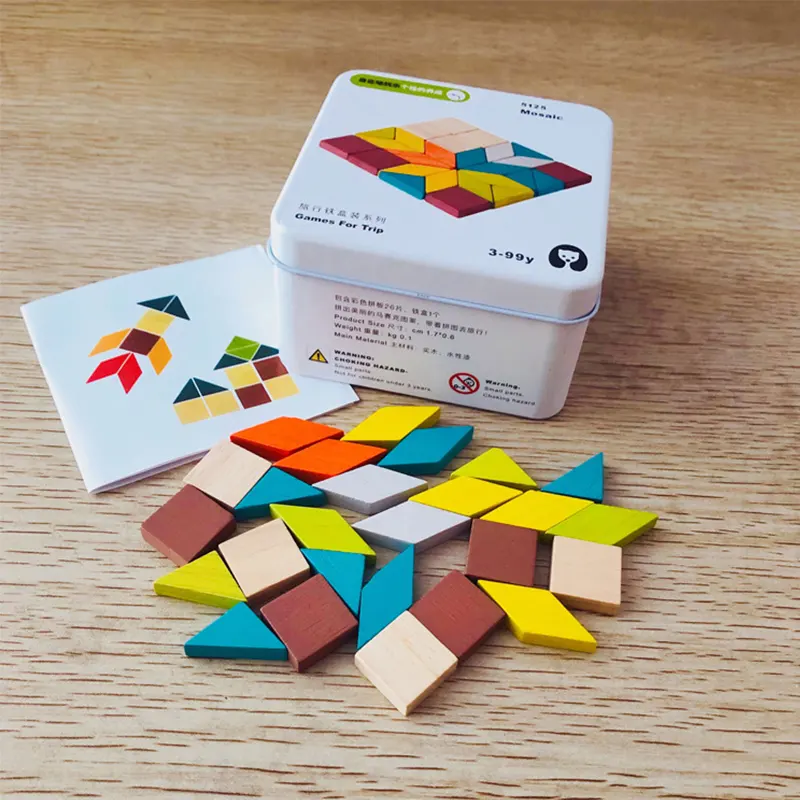 어린이 철 상자 장난감 아기 퍼즐 계발 조기 교육 빌드 블록 큐브 나무 퍼즐
