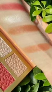私人标签6色调2合1荧光笔和腮红化妆品，用于深色皮肤荧光笔和古铜色轮廓