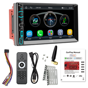 2Din araba MP5 çalar 7 inç LCD dokunmatik ekran araba radyo Stereo Apple Carplay Android oto ayna bağlantı ters görüntü - Product Image 2