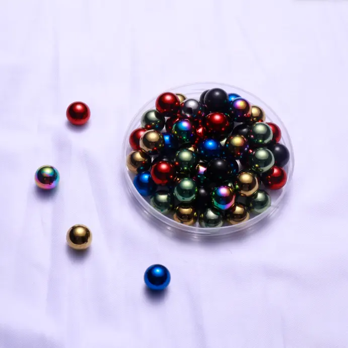 Bolas de aço coloridas tamanho personalizado galvanizado cor bola eletroplaca