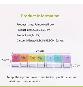 Bpa-free <span class=keywords><strong>7</strong></span>-<span class=keywords><strong>Day</strong></span> mùa xuân Mở Thiết kế khối lượng cao rõ ràng nhựa <span class=keywords><strong>Pill</strong></span> Organizer Mini PP hộp Thuốc Du lịch lưu trữ hàng tuần thân thiện - Product Image 4