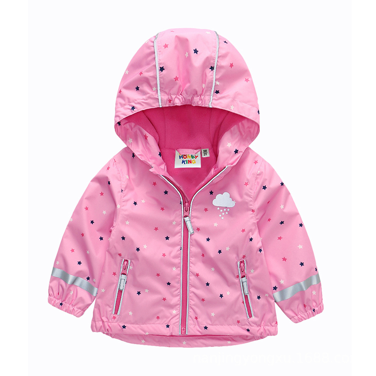 Veste étoile rose-doublure polaire fine-23hkyy201