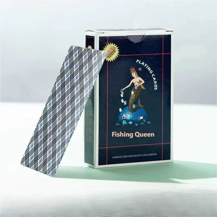 green The Fishing Queen Playing Cards