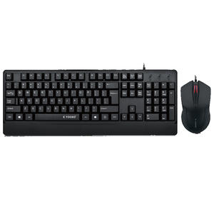 Conjunto de teclado y ratón ergonómicos con cable USB para oficina, venta al por mayor, para PC y ordenador - Product Image 1