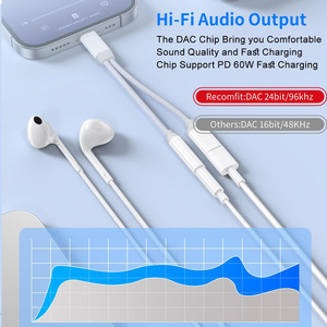 多功能2合1 Aux音频电缆转换器USB C型至3.5毫米音频充电器适配器，带快速充电 - Product Image 3