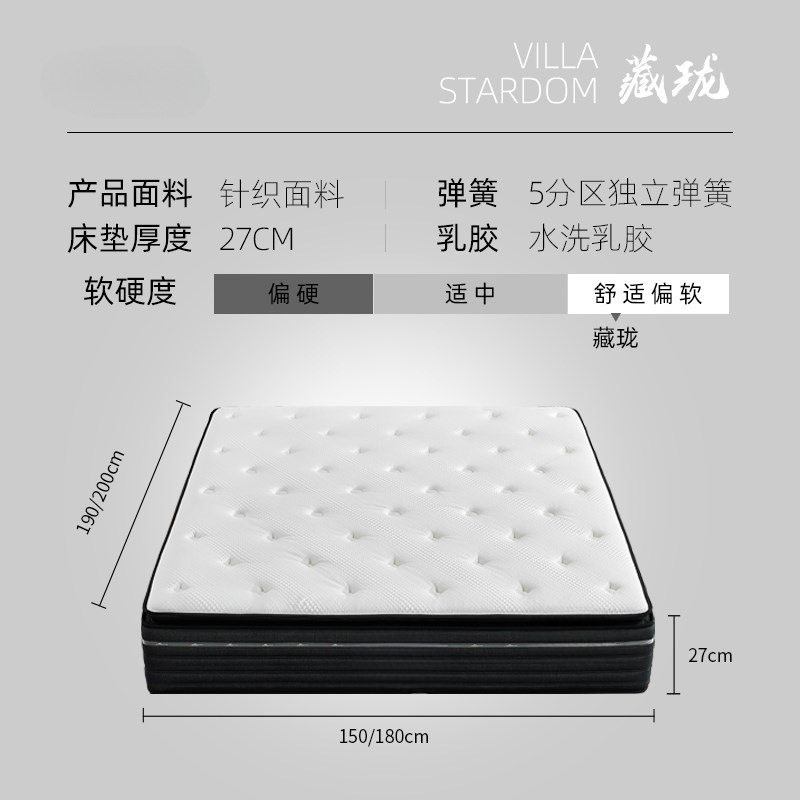 Canglong 27 cm Star Harbor Mansion Dormitorio principal Látex Tela de 5 zonas