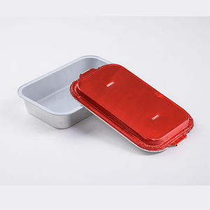 一次性航空食品容器带盖彩色涂层铝箔托盘