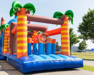 หลักสูตรอุปสรรคเป่าลมพร้อมสไลด์ฉลามสีน้ำเงิน - Product Image 5