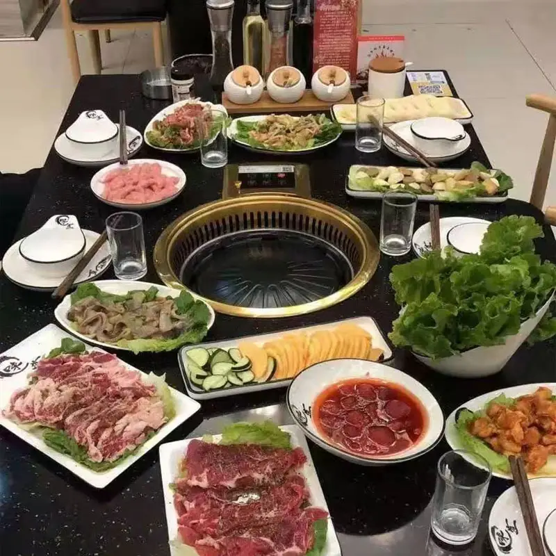 Usine Vente Chaude Coréen Intégré Infrarouge BBQ Restaurant Équipement Électrique Sans Fumée Barbecue Grill