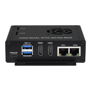 Mini-Computer doppio Gigabit Ethernet 5G/4G basato sul modulo di calcolo Raspberry Pi 4 (non incluso), custodia in metallo, con ventola di raffreddamento