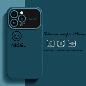 Basit stil mutlu merhaba kelime gülümseme yüz telefon kılıfı kapak iphone 7 için 8 X XS XR 11 12 13 14 15 artı Pro Max