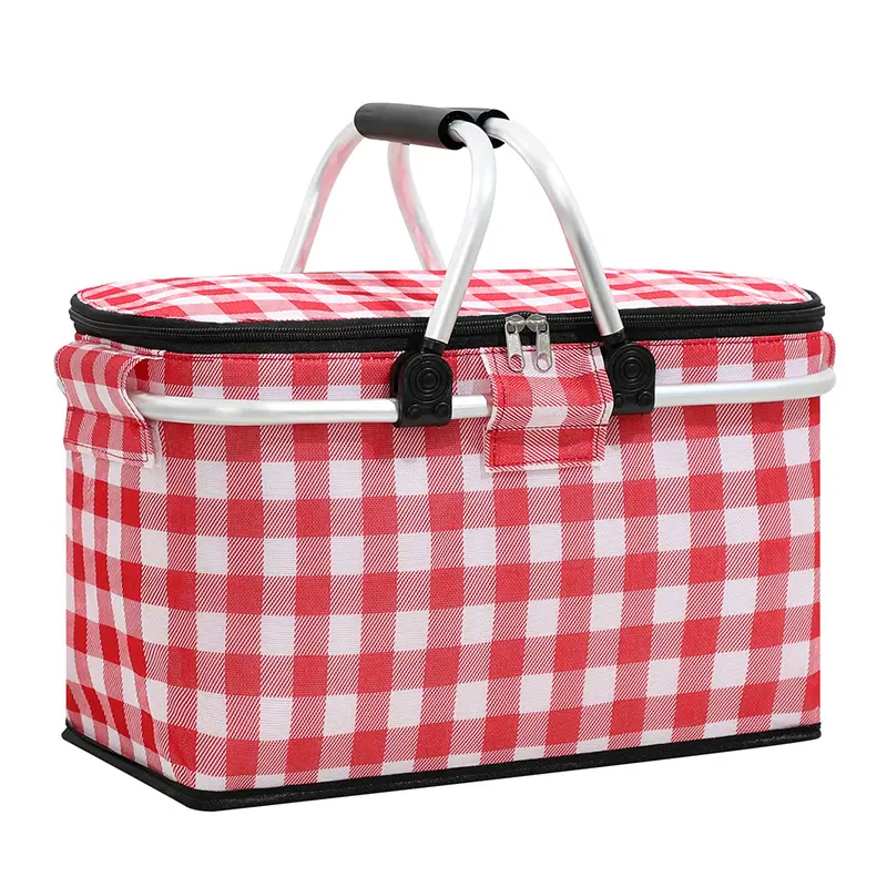Piknik sepeti yalıtımlı soğutucu çanta piknik sepeti sızdırmaz katlanabilir taşınabilir soğutucu bakkal kamp çantası