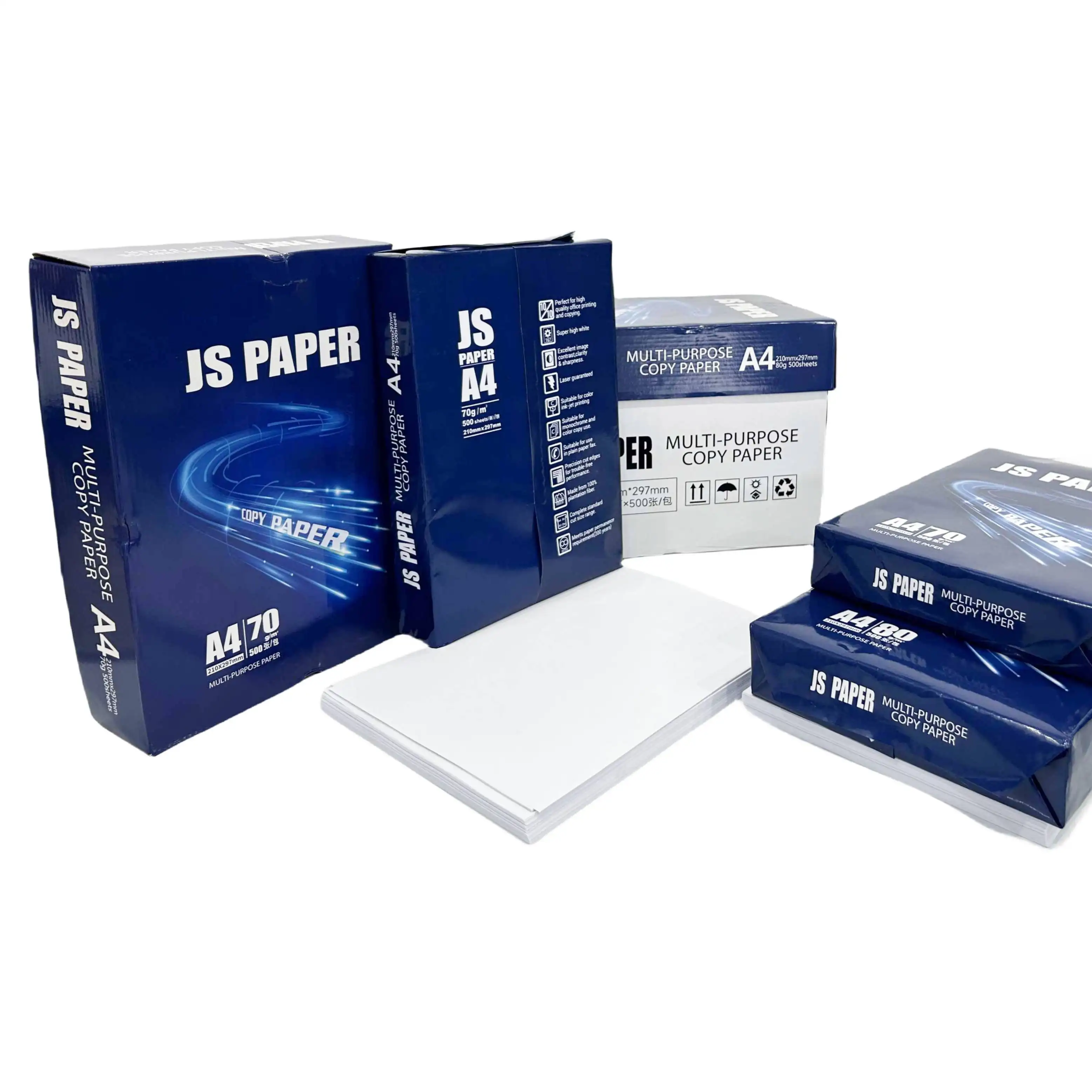 Wholesale cheap Price A4 Printer Paper A4 Browser Paper 70gsm 80gsm 5ream/box with high brightness