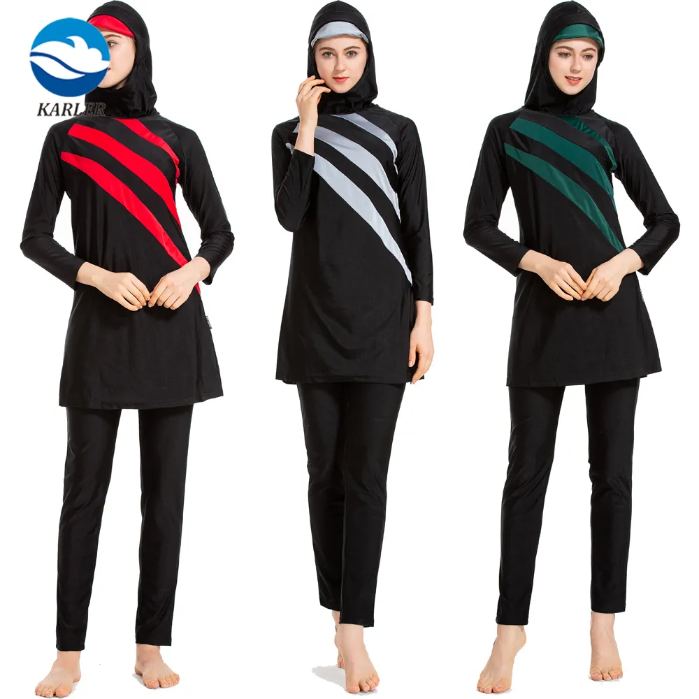 Muslimische Bade bekleidung Islamische Frauen Bescheidener Hijab Plus Size Burkinis Tragen Badeanzug Strand Badeanzug mit voller Abdeckung