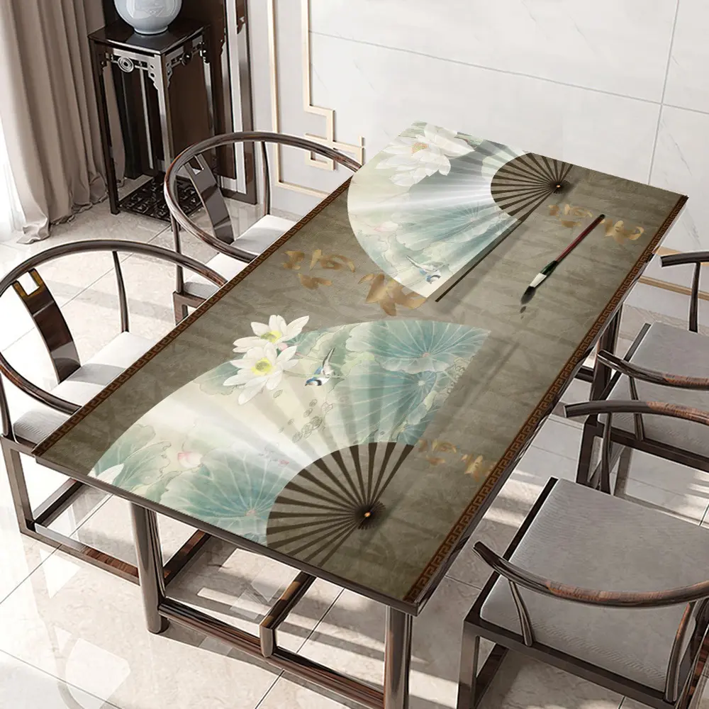 مفرش طاولة من كلوريد متعدد الفينيل على الطراز الصيني مفرش طاولة عشاء مفرش طاولة
