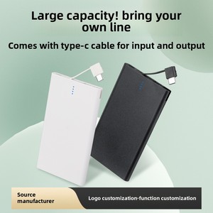 Tarjeta DE CRÉDITO ultrafina tamaño tipo C Salida de entrada con cable de carga banco de energía Delgado 5000mAh regalo de negocios logotipo personalizado - Product Image 5