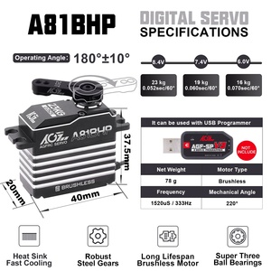 AGFRC Metal dişli fırçasız Motor Servo 23 kg 0.05 2sec Hi-Speed dijital RC Servo için 1/8 ölçekli RC arabalar - Product Image 4