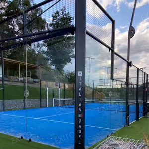 Exito Châu Âu tiêu chuẩn toàn cảnh padel Tòa Án với nhân tạo Mondo cỏ 12 mét với Tempered Glass 12 mét cài đặt đội cung cấp - Product Image 2
