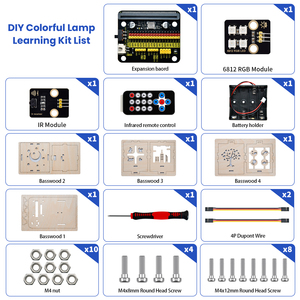 Facile montaggio scienza esperimenti giocattoli di apprendimento con bordo Microbit fai da te stelo in legno artigianato montaggio lampada per bambini - Product Image 2