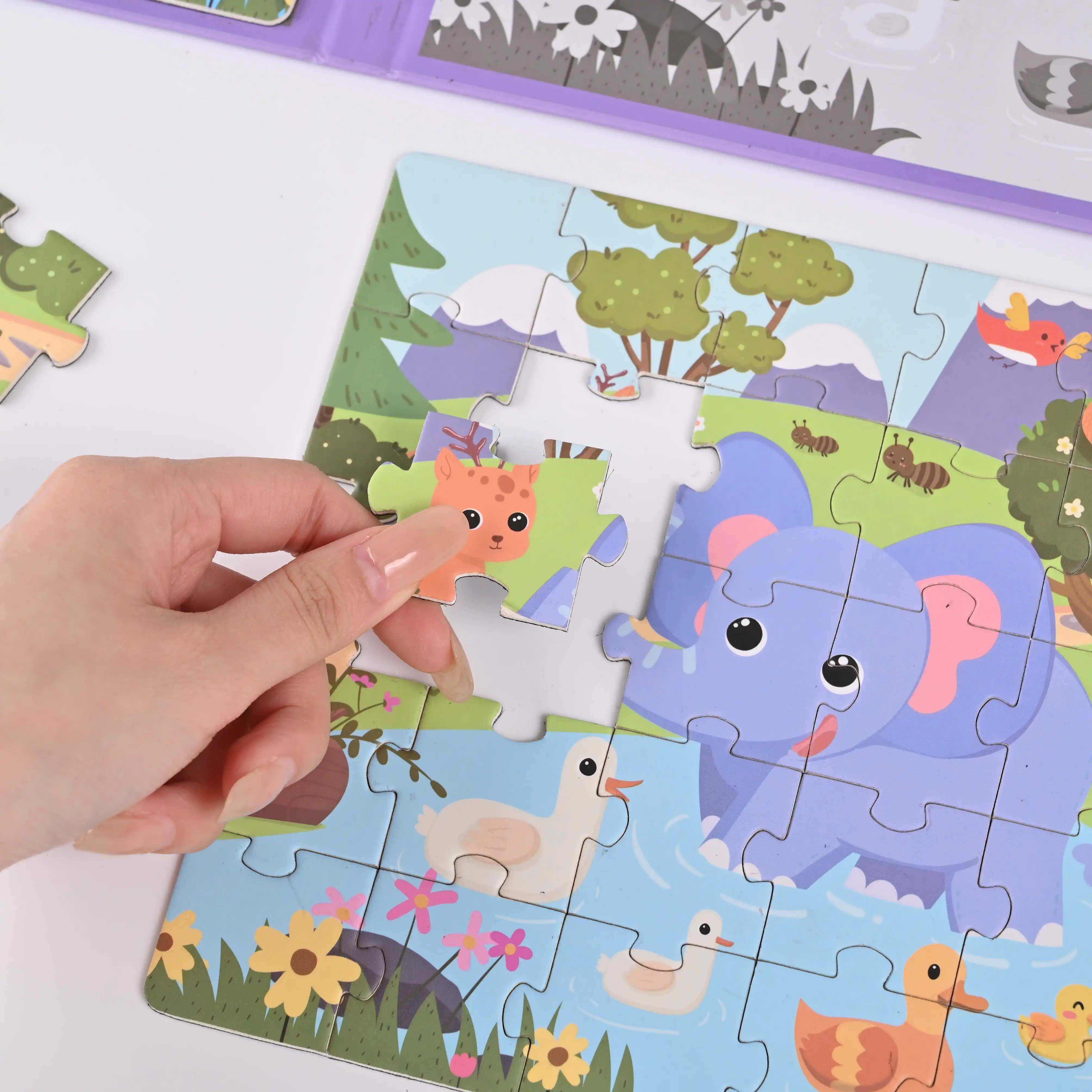 4-8 세 어린이를위한 직소 퍼즐 소년과 소녀 유아 어린이를위한 유치원 교육 학습 완구 세트