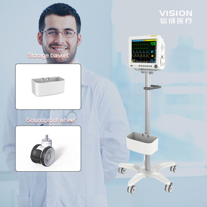 Xách tay Vital Signs Monitor Xe đẩy đa Thông số bệnh nhân Thiết bị giám sát thiết kế công nghiệp kim loại giỏ cho bệnh viện sử dụng - Product Image 4