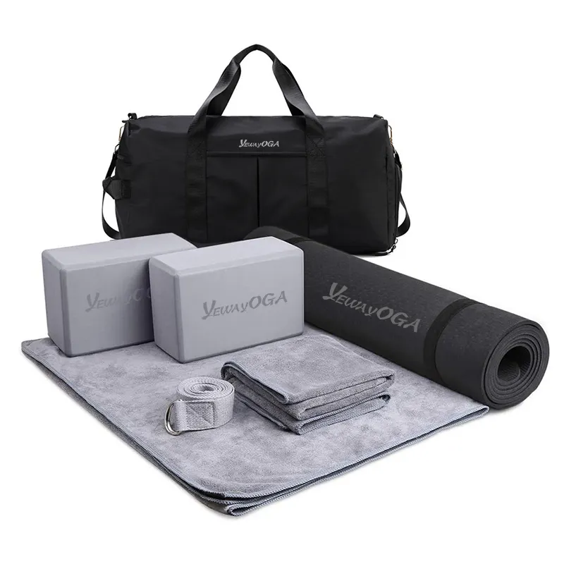 Yway Geprint Yoga Mat Natuur Pu Pilates 6 In 1 Yoga Mat Set Fitness Eco Vriendelijke Yoga Mat Set