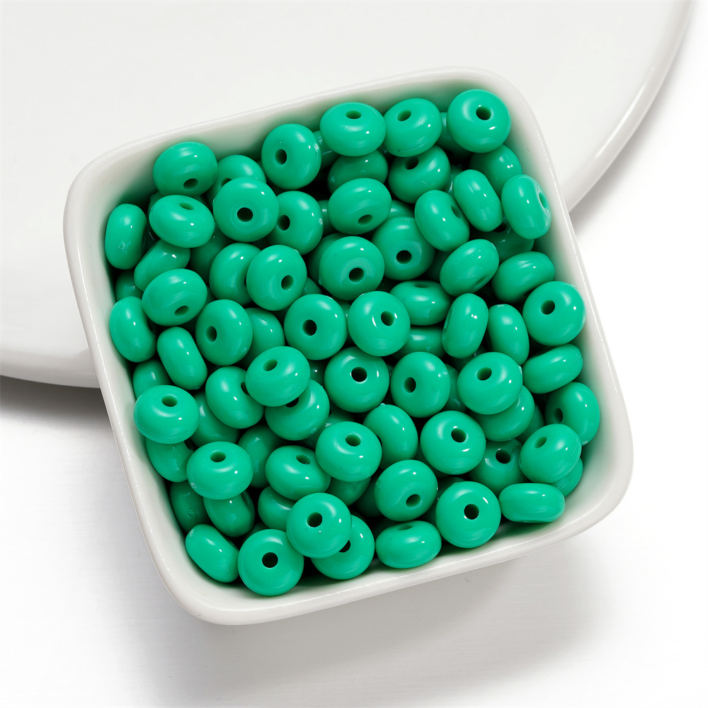 Perles plates acryliques - vertes