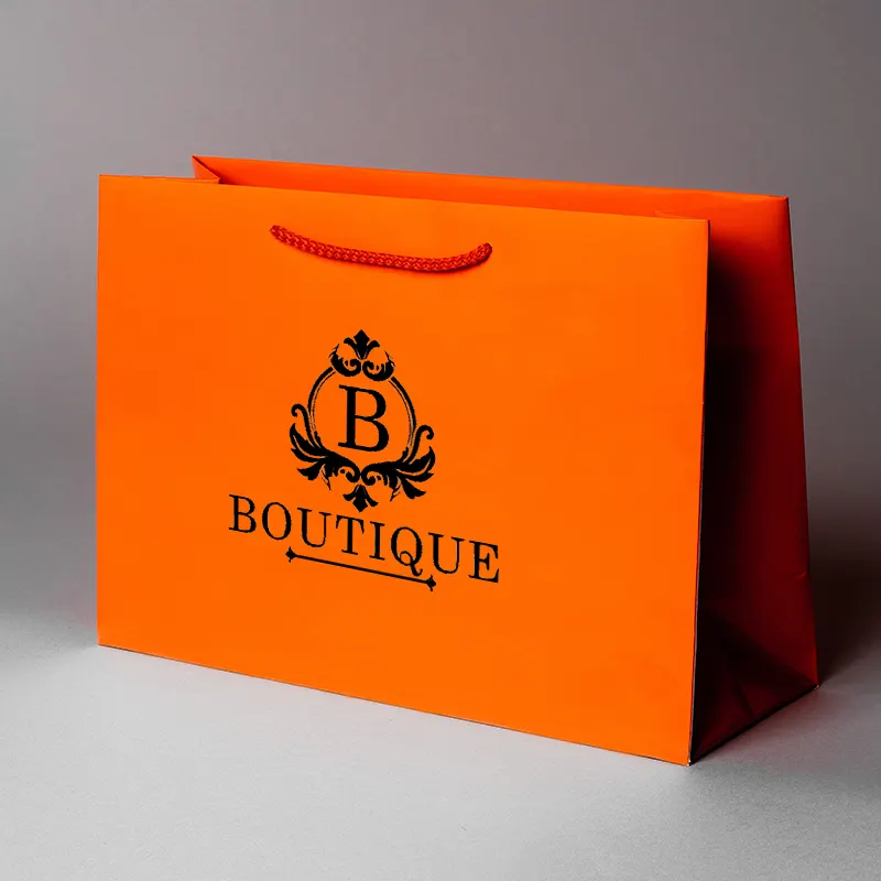 Reusable Boutique Paper Shopping Bags Custom Logo With Handle For Retail Business