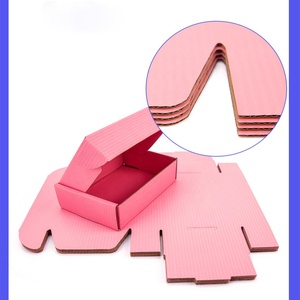 Kutu baskı özel Logo pembe nakliye küçük iş ambalaj hediye kutuları için küçük oluklu mailler karton kutular - Product Image 4