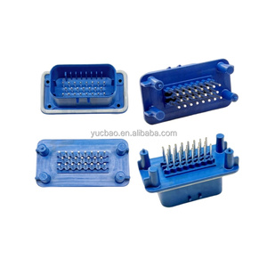Conector de arnés de cableado automotriz de 3 pines con 3 agujeros 13893234 Material de contacto de cobre de bloqueo azul para Delphi - Product Image 5