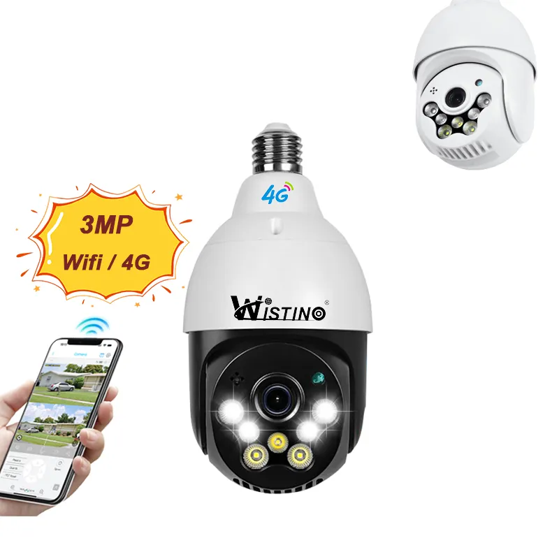 كاميرا مراقبة منزلية ذكية بمستشعر حركة داخلية وخارجية بدقة 360 درجة، مع 3 ميجا بكسل وكاميرا واي فاي من Wistino