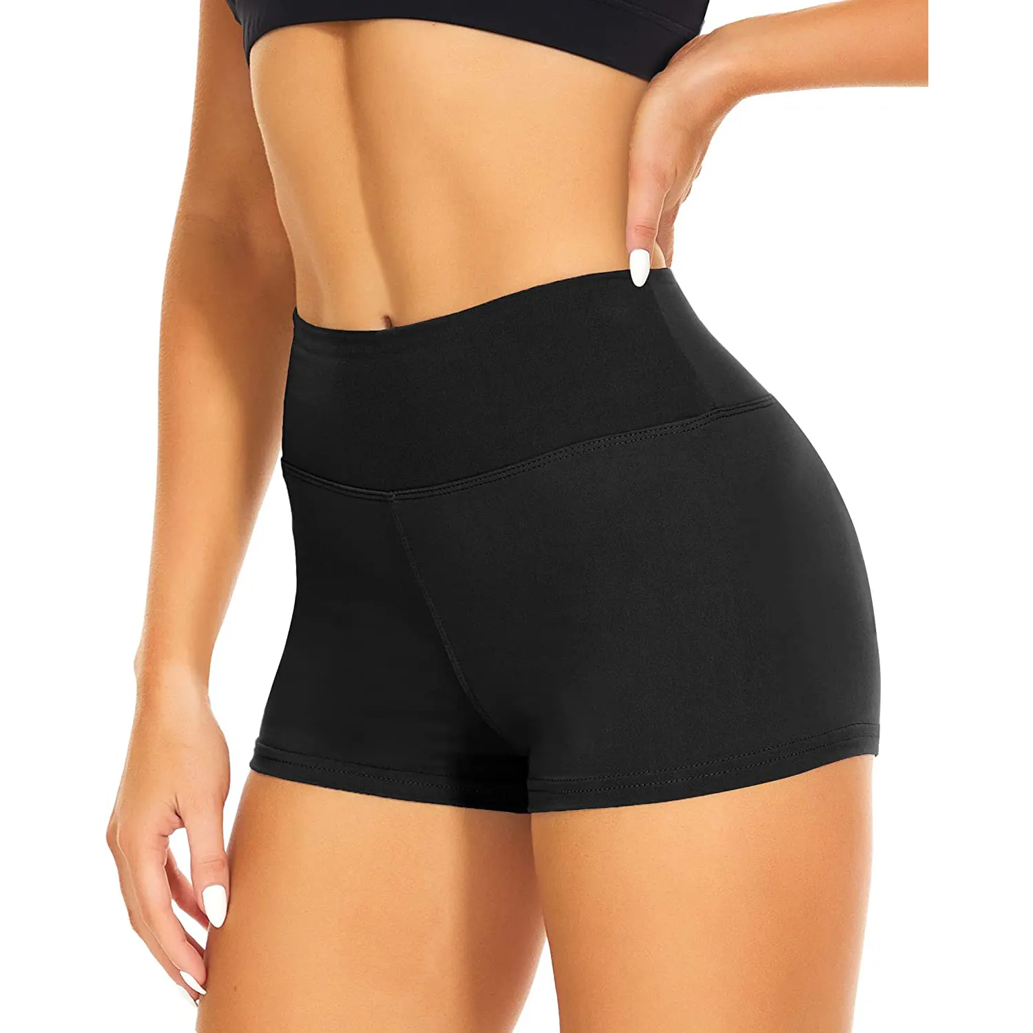 Groothandel 25 Kleuren Vrouwen Hoge Taille Hardloop Polyester Atletische Yoga Custom Biker Booty Gym Shorts