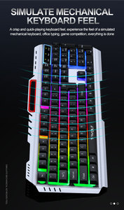 Teclado retroiluminado de metal USB para computadora portátil Teclado mecánico con cable de 104 teclas con soporte para teléfono Teclado de computadora más barato