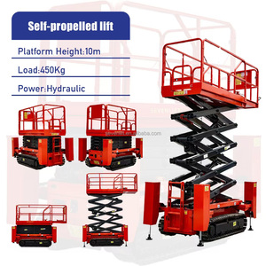10M Rough Terrain Self Propelled Track Mobile Self Leveling <strong>Loading</strong> Electric Aerial Scissor Type Lift Work <strong>Platform</strong> Good Price - Product Image 1