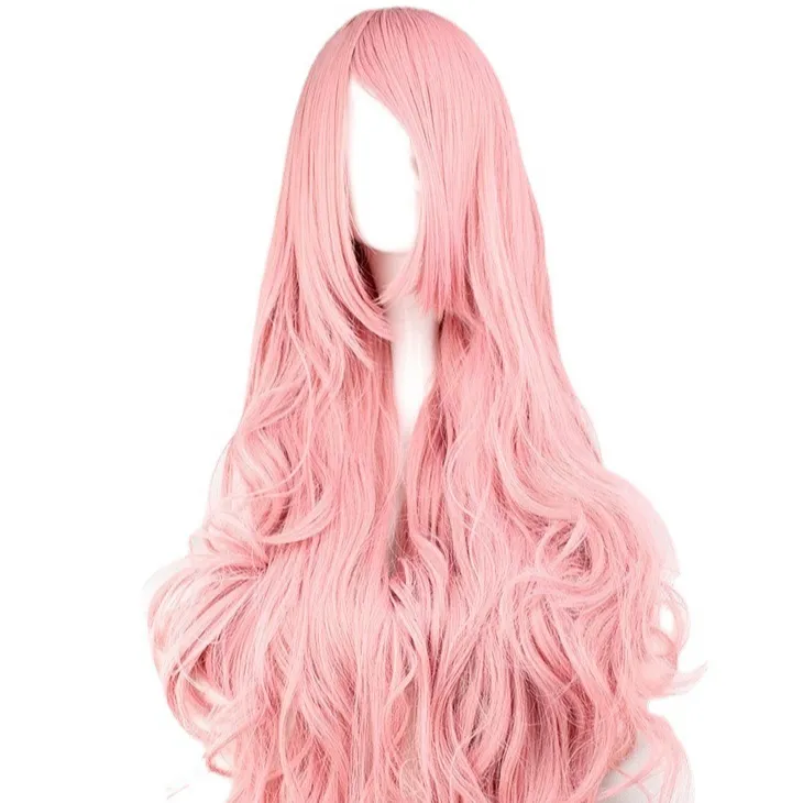 Parrucca del commercio estero femminile 100cm capelli ricci lunghi 1 metro cosplay parrucca rosa parrucca spot di fabbrica femminile