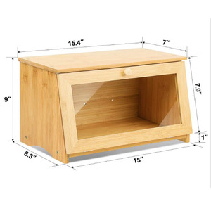 キッチンカウンター木製大容量パン収納ビン用パンボックス - Product Image 2